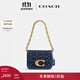 蔻馳（COACH）女士經(jīng)典標志丹寧布IDOL手袋高級感潮流單肩包女包 B4/深藍色 混合色