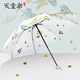天堂傘單人手動(dòng)傘三折防曬傘加厚雙層雙面印花遮陽(yáng)傘8骨黑膠女士晴雨傘 芳草銀杏（單層傘布）