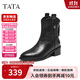 他她（TATA）女鞋2025冬商場(chǎng)同款復古女時(shí)尚休閑西部靴 黑色 37