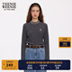 Teenie Weenie小熊女裝2025秋新款休閑簡(jiǎn)約時(shí)髦拼接條紋中領(lǐng)打底衫 藏青色 S 160