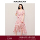 MAXRIENY浪漫甜美氛圍感茶歇裙系帶連衣裙下午茶裙子 粉花 L 03/38