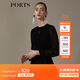 PORTS寶姿  新品女裝氣質(zhì)雪紡不對(duì)稱(chēng)修身上衣LN9B006JFP007 黑色混色 XS (2)