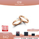 丹尼爾惠靈頓（DanielWellington）dw戒指女男 閃耀星辰情侶戒指素圈對戒 生日禮物送女友 玫瑰金一對【碼數備注】