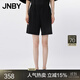 JNBY/江南布衣25夏新品休閑褲簡(jiǎn)約大方松緊直筒褲日常5P5E12160 001/本黑 M