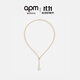 APM Monaco[新品]Y字形Eclat可調(diào)節(jié)項(xiàng)鏈簡(jiǎn)約設(shè)計(jì)感水滴飾品禮物毛衣鏈 金色
