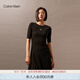 Calvin KleinJeans春夏女士經(jīng)典繡標ck萊賽爾混紡休閑中袖針織連衣裙J223519 BEH-太空黑 M