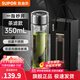 蘇泊爾（SUPOR）一鍵開(kāi)蓋玻璃杯雙層防燙茶水分離男士泡茶車(chē)載水杯便攜商務(wù)禮盒裝 【禮盒裝】茶濾款350ml