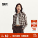 森馬（Semir）長(cháng)袖襯衫女短款oversize收腰格紋襯衣復古秋抽繩上衣101524105001