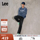 Lee25冬新726標準中腰直筒磨毛黑灰色男牛仔褲保暖 黑灰色 32