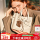 蔻一（Cnoles）包包女士2025最新款通勤斜挎水桶包單肩小手提包白色女生包包