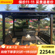 莫 家（MO JIA） 戶(hù)外遮陽(yáng)棚PVC陽(yáng)光板涼亭帳篷庭院露臺雨棚帶坐板 特價(jià)款：2.5x2.5米+3座板+桌子