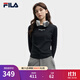 FILA 斐樂(lè )官方女子針織長(cháng)袖衫2025秋新款時(shí)尚休閑簡(jiǎn)約修身短款長(cháng)T 正黑色-BK M 165/84A/M