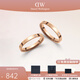 丹尼爾惠靈頓（DanielWellington）dw戒指女男 閃耀星辰情侶戒指素圈對(duì)戒 生日禮物送女友 玫瑰金一對(duì)【碼數(shù)備注】