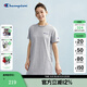 Champion冠軍連衣裙2025夏季新款簡(jiǎn)約純色刺繡純棉短袖t恤裙女士 灰色 M