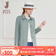 經(jīng)典故事（JANE STORY）經(jīng)典故事時(shí)尚簡(jiǎn)約短款風(fēng)衣女春秋2025新款高級氣質(zhì)小個(gè)子通勤外套 J03灰綠色 L
