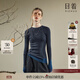 日著(zhù)原創(chuàng  )坑條打底衫上衣2024秋秋季新款女修身顯瘦長(cháng)袖圓領(lǐng)毛針織衫 梅藍 XL