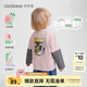 齊齊熊（ciciibear）[佳佳同款][恐龍能量T]齊齊熊兒童t恤長袖秋裝寶寶假兩件男童粉色 樹莓粉 110