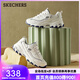 斯凱奇（Skechers）女鞋小白熊女士休閑鞋子厚底增高百搭運(yùn)動軟底老爹鞋女99999863 白色/海軍藍(lán)色/WNV1 37