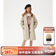 ELLE KIDS童裝 插肩袖寬松長(cháng)款風(fēng)衣女童春秋裝新款英倫風(fēng)百搭外套 卡其色 150