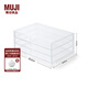 無(wú)印良品（MUJI）可重疊亞克力盒 桌面收納盒 抽屜整理盒 橫型3層
