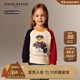 Teenie Weenie Kids小熊童裝25年新款秋冬男女寶寶加絨撞色袖衛衣 藏青色 110 cm