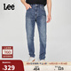 Lee25秋冬新品舒適中腰錐形五袋款中深藍男牛仔褲 中深藍 34