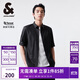 杰克·瓊斯（JACK&JONES） 潮流百搭時尚休閑字母刺繡翻領(lǐng)寬松七分袖襯衫上衣男裝225131001