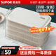 蘇泊爾（SUPOR）餃子冰箱收納盒餃子盒食品級專(zhuān)用冰箱絞子速冷凍水餃盒保鮮餛飩盒 【多功能餃子盒】 4層 1蓋 食品級PP材質(zhì)&不粘底