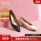 他她（TATA）尖頭粗跟單鞋女鞋羊皮工作鞋護士鞋秋季新款UGE02CQ4 黑色 36