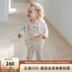 OAK FAMILY寶寶家居服套裝2025春季長袖兒童棉睡衣透氣舒爽女孩衣服三件套 甜心舞會 90 cm