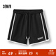 森馬（Semir）休閑褲女撞色運動(dòng)風(fēng)時(shí)尚夏季2025新款顯瘦寬松字母A字短褲潮 黑色90001 L