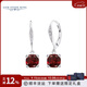 GEM STONE KING3.71克拉石榴石鉆石耳環(huán)S925銀經(jīng)典彩色寶石耳墜送女友情人節(jié)禮物