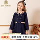 IVY HOUSE常春藤兒童裝女童連衣裙春季款  長袖裙子洋氣簡約氣質(zhì)英倫學(xué)院風(fēng) 深藍(lán) 140cm(140/64)