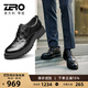 零度Zero男士皮鞋德比鞋新款寬腳大頭商務(wù)正裝鞋防滑系帶伴郎婚鞋子男 黑色 40 【偏大一碼】