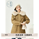 紫涵（ZIHAN）紫涵大翻毛領(lǐng)短款派克服女年冬季工裝風(fēng)純色抽繩收腰外套 卡其綠 M
