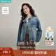 茵曼2025秋冬女裝新款復古純棉水洗牛仔外套顯瘦長(cháng)袖外套 淺牛仔藍 M