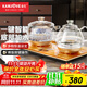 金灶（KAMJOVE）涌泉式自動(dòng)上水電熱水壺 玻璃燒水壺家用智能保溫電茶壺茶具電茶爐茶臺燒水壺一體 0.8L H8 (23*37cm)橫版按鍵