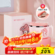 滿(mǎn)朝佳美樂(lè )蒂1400ml飯碗不銹鋼帶蓋學(xué)生隔熱防燙手柄面湯碗餐具送筷勺