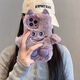 FANCYCHIC毛絨刺繡小怪獸iPhone15手機殼蘋(píng)果13/14ProMax網(wǎng)紅12Pro11/XR 毛絨紫色雙角小怪獸無(wú)鏡頭框 其他型號拍此項聯(lián)系客服備注