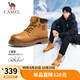 駱駝（CAMEL）王俊凱同款馬丁靴高幫戶外工裝大黃靴情侶 G15W136025 沙漠黃 42