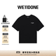 WE11DONE【明星同款】中性男女同款復古波浪LOGO休閑寬松短袖T恤 黑色 S