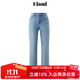 ELAND【78%棉】牛仔褲女通勤微彈修身九分褲2025夏季新款 淺牛仔色(56)L/Indigo S /160