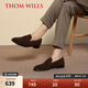THOM WILLS樂(lè )福鞋男真皮商務(wù)皮鞋圓頭套腳休閑皮鞋一腳蹬男鞋 深咖色A921-2 41 /7.5碼