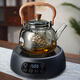 全度玻璃提梁壺家用小型電陶爐煮茶器燒水壺大容量保溫玻璃茶壺 【升級新款加厚】+升級顯屏黑色電陶爐