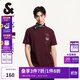 杰克·瓊斯（JACK&JONES）25年衣服男裝短袖t恤男士夏季【涼感】華夫格潮流3D印花高端半袖 E16酒紅色 M