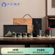 蘇氏陶瓷（SUSHI CERAMICS）手繪彩畫(huà)整套茶具配干泡盤(pán)直筒壺茶葉罐7件功夫茶杯中秋節送禮