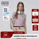 Teenie Weenie小熊T恤女2025年夏季新款多巴胺純色刺繡圓領(lǐng)短袖T恤女 粉色 S