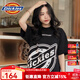 dickies短袖 男女同款情侶款側身LOGO印花短袖 全棉t恤 黑色 （寬松版型） M