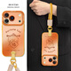 雅好（Yagoo）適用蘋果17pro手機(jī)殼iphone17promax新款女16pro簡約15pro卡通14pro招財福貓橙13帶掛繩防摔全包套 財神小福貓橙【短款手腕掛繩】黃色 iPhone17