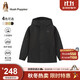 暇步士（Hush Puppies）童裝兒童三防外套25秋男大童戶(hù)外運動(dòng)連帽風(fēng)衣 鉆石黑    150  